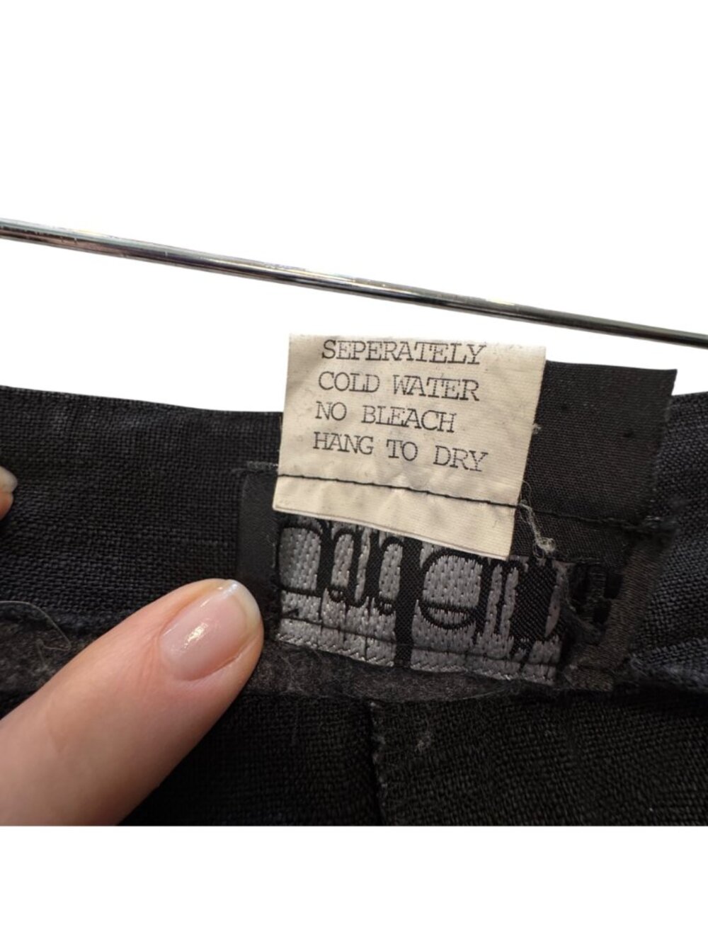 Vintage Gene Ewing BIS Black Linen Skirt Women's Size 8 Retro 1940s Kick Pleat - Picture 7 of 13